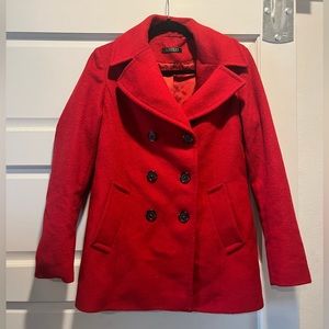 Ralph Lauren Red Peacoat size 8